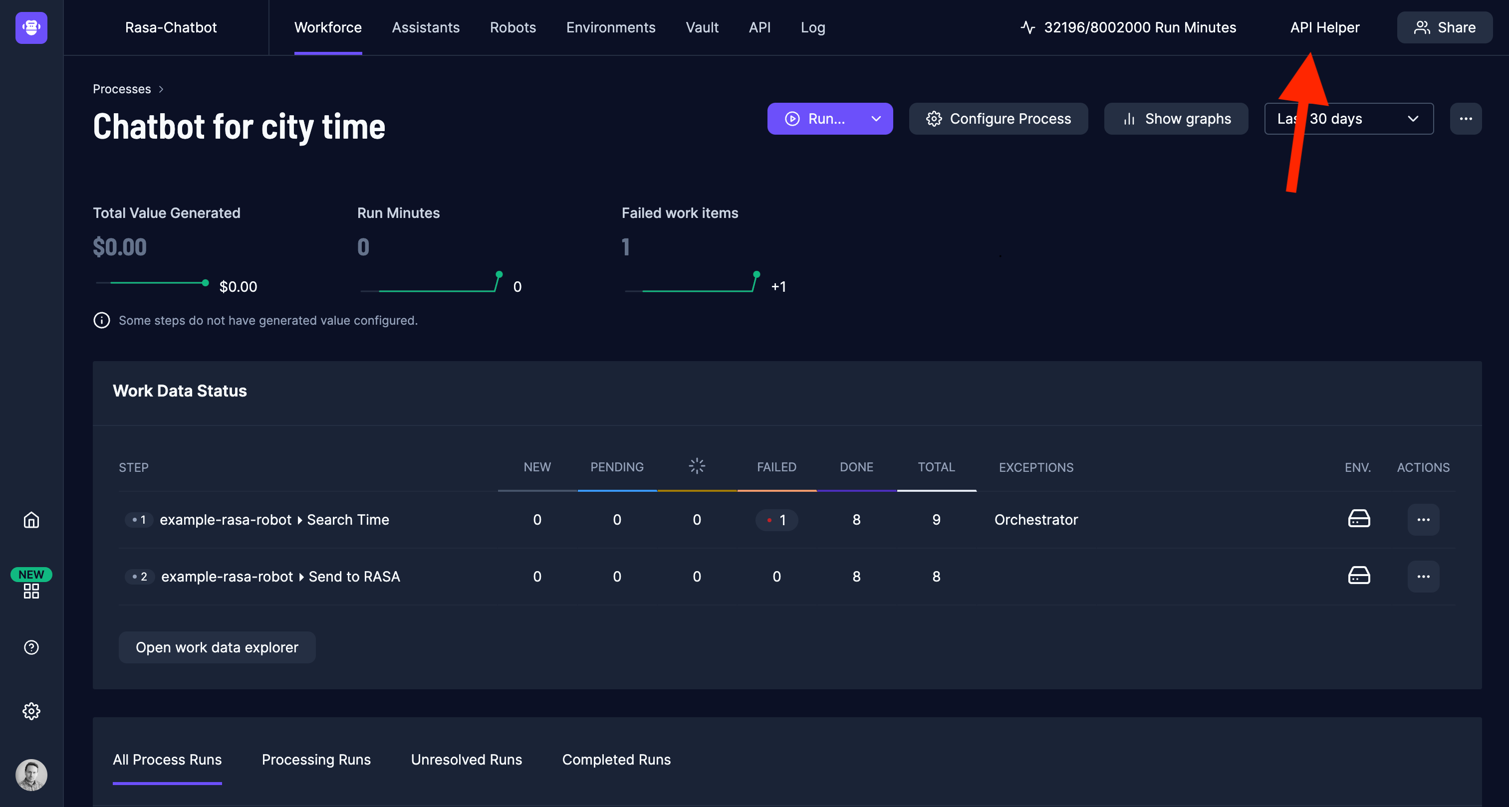 FireShot Capture 001 - Rasa-Chatbot · Process - cloud robocorp com