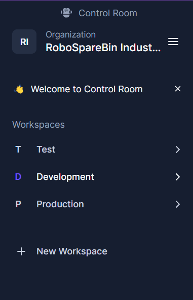 Control Room: New Workspaces