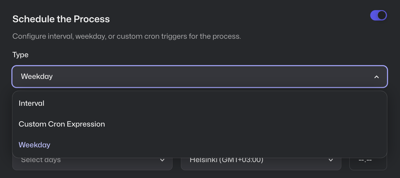 Control Room: Choose scheduling strategy