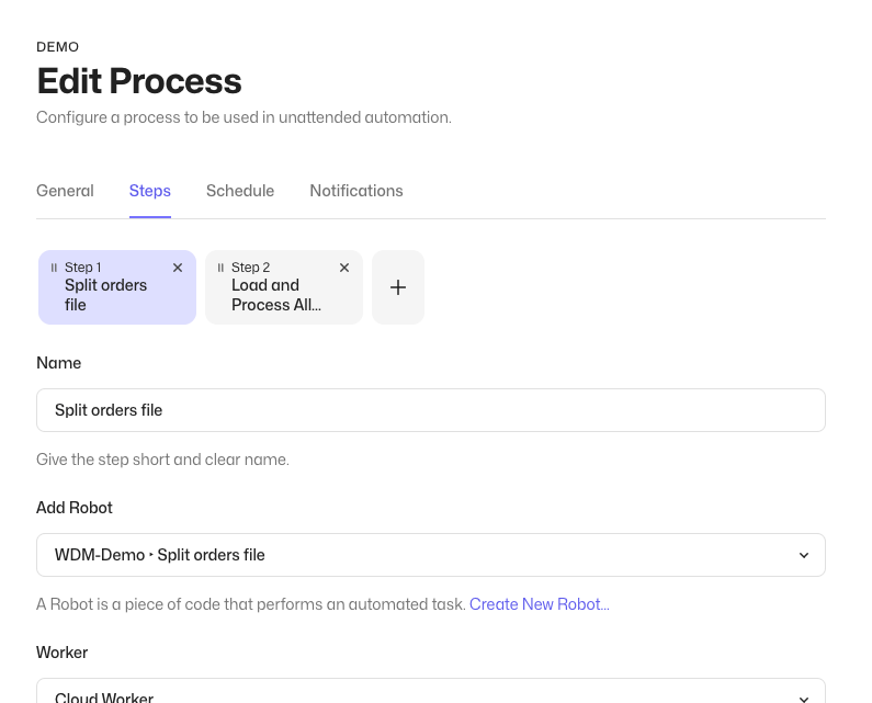 A two-step process in Control Room