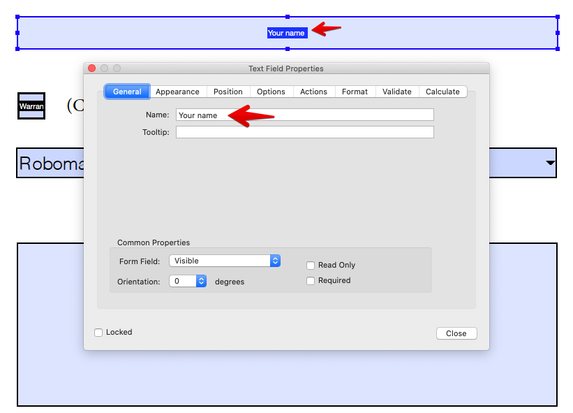 Inspecting Fields with adobe Acrobat