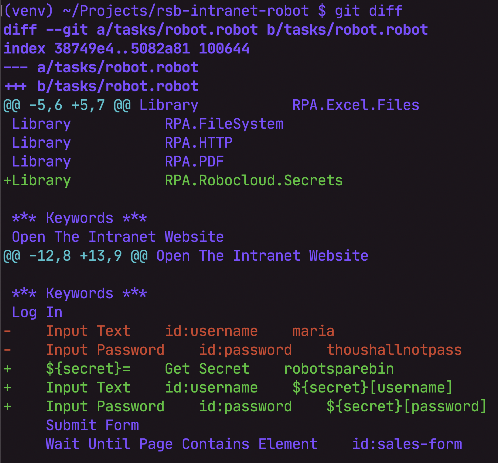 Viewing the changes with the command-line