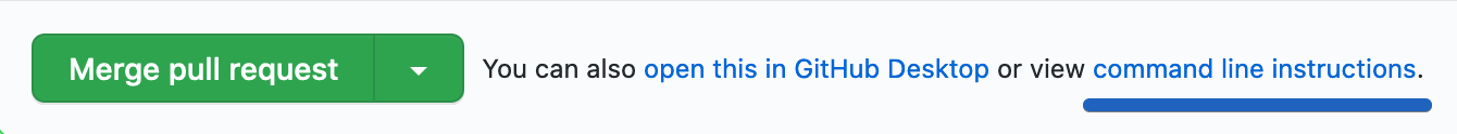 GitHub - Command-line instructions link on the pull request page