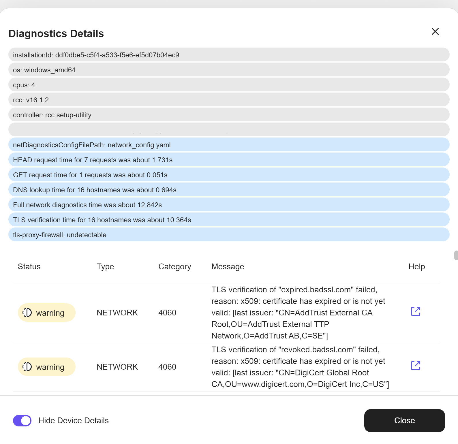 Diagnostic Details