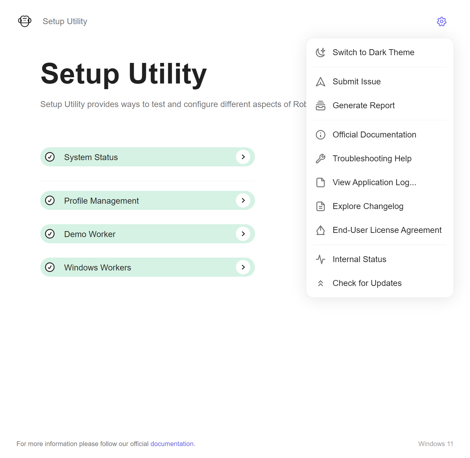 Settings Button